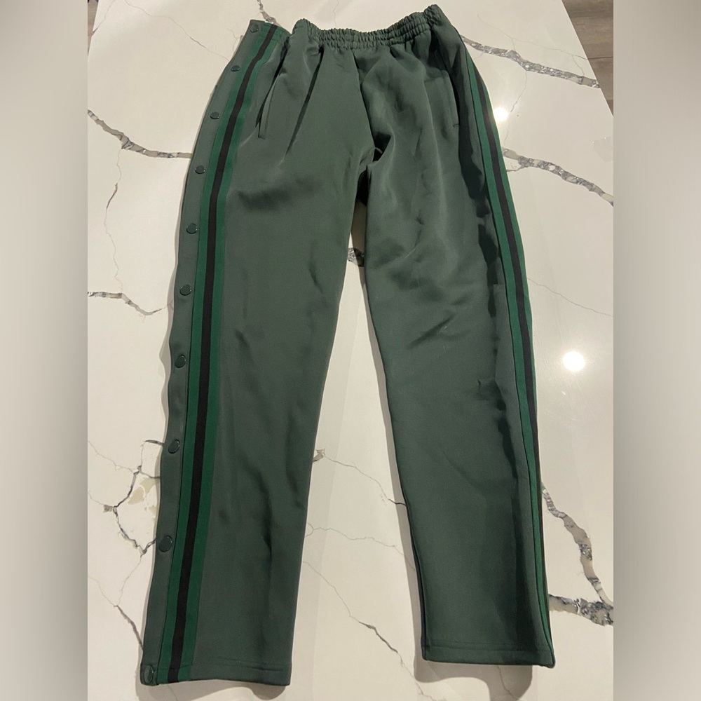 Mens Cult Of Individuality Break Tear Away Green Striped Jogging Pants Sz Large